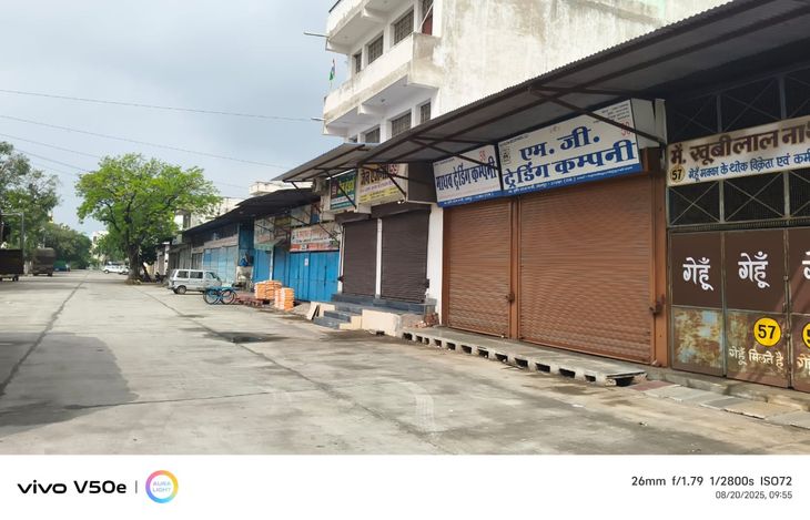Work stopped in the grain market, traders said- why is the tax not applicable outside | अनाज मंडी में काम ठप, व्यापारी बोले- बाहर टैक्स लागू क्यों नहीं - Udaipur News