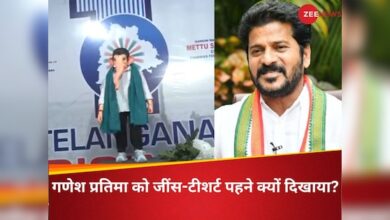 हबीब नगर गणेश आइडल में आइडल गलतफहमी तेलंगाना सीएम श्री रेवैंथ रेड्डी तत्काल शिकायत | जींस, टी-शर्ट में निर्मित भगवान की मूर्ति ... गणेश की मूर्ति सीएम रेवैंथ रेड्डी के लुक में देखी गई और हैदराबाद में एक हंगामा हुआ